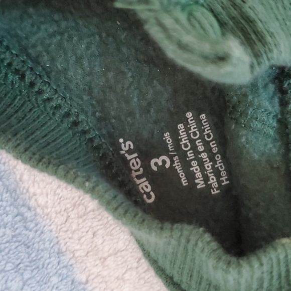 Carter's 3 months sweater sleeper in forest green. " ladies man " - Picture 3 of 3
